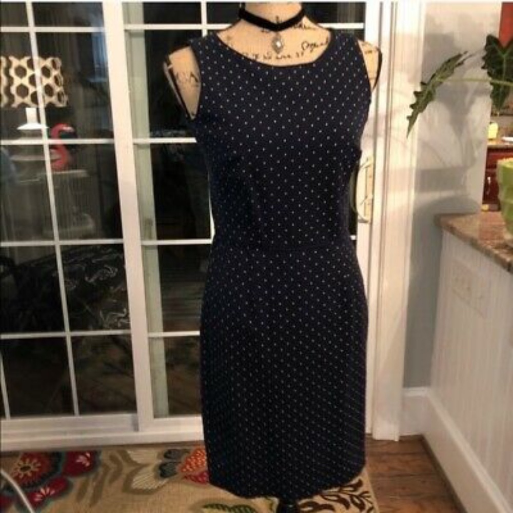 Tommy Hilfiger Sleeveless Polka Dot Sheath Dress